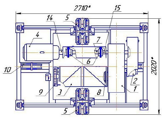 Кинематическая схема механизма подъема груза кранов ККС-10, КК-12.5